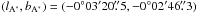 \hbox{$(l_{\rm A^*}, b_{\rm A^*}) = (-0^\circ 03{'}20\farcs5, -0^\circ 02' 46\farcs3)$}