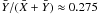 \hbox{$\bar{Y}/(\bar{X}+\bar{Y})\approx 0.275$}