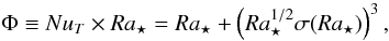 \appendix \setcounter{section}{1} \begin{eqnarray} \label{mltequ} \Phi\equiv \NuT\times \Ras=\Ras+\left(\Ras^{1/2}\sigma(\Ras)\right)^3, \end{eqnarray}