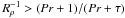 \hbox{$\Rzm>(Pr+1)/(Pr+\tau)$}