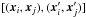 \hbox{$[(\vec x_i, \vec x_j),(\vec x_i ', \vec x_j ')]$}