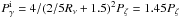 \hbox{$P_{\gamma}^{\rm i}=4/(2/5R_{\nu}+1.5)^2P_{\zeta}=1.45P_{\zeta}$}