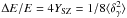 \hbox{$\Delta E/E=4\YSZ=1/8\langle\delta_{\gamma}^2\rangle$}