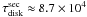 \hbox{$\tau_\mathrm{disk}^\mathrm{sec}\approx8.7 \times 10^4$}