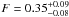\hbox{$F=0.35^{+0.09}_{-0.08}$}