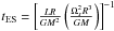 \hbox{$t_{\rm ES}=\left[\frac{L R}{G M^2}\left(\frac{\Omega_{s}^{2}R^3}{GM}\right)\right]^{-1}$}