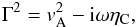 \begin{equation} \Gamma^2 = \va^2 - {\rm i} \omega \eta_{\rm C}, \end{equation}