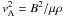 \hbox{$\va^2 = B^2/\mu \rho$}