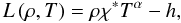 \begin{equation} L \left( \rho, T\right) = \rho \chi^* T^\alpha - h, \label{eq:heatloss} \end{equation}