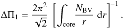\begin{equation} \Tg = {2\pi^2 \over \sqrt{2}} \ \left[ \int_{\mathrm{core}} \!\!{{\NBV \over r}\; \diff r } \right]^{-1}. \label{def_period} \end{equation}