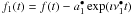 \hbox{$f_1(t)=f(t)-a_1^{\bullet}\exp(\imath\nu_1^{\bullet}t)$}