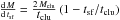 Mathematical equation: \hbox{$\frac{{\rm d}\,M}{{\rm d}\,t_{\rm sf}} = \frac{2\,M_{\rm clu}}{\ta}\left(1-t_{\rm sf}/t_{\rm clu}\right)$}
