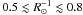 \hbox{$0.5\lesssim R_{\odot}^{-1}\lesssim0.8$}