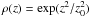 Mathematical equation: \hbox{$\rho(z) = \exp(z^2/z_0^2)$}