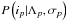 Mathematical equation: \hbox{$P\left(i_{p}|\Lambda_{p},\sigma_{p}\right)$}