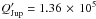 Mathematical equation: \hbox{$Q^\prime_{\rm Jup}=1.36 \,\times \,10^5$}