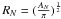 Mathematical equation: \hbox{$R_N = (\frac{A_{N}}{\pi})^{\frac{1}{2}}$}