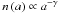 Mathematical equation: \hbox{$n\left(a\right) \propto a^{-\gamma}$}