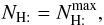 Mathematical equation: \appendix \setcounter{section}{2} \begin{eqnarray*} N_{\mathrm{H:}}=N_{\mathrm{H:}}^{\rm max}, \end{eqnarray*}