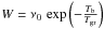 Mathematical equation: \hbox{$W=\nu_{0}\,\exp\left(-\frac{T_{\rm b}}{T_{\rm gr}}\right)$}