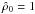 Mathematical equation: \hbox{$\hat\rho_0=1$}
