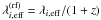 Mathematical equation: \hbox{$\lambda_{i, \rm eff}^{\rm (rf)} = \lambda_{i,\rm eff}/(1+z)$}