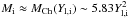 Mathematical equation: \hbox{$M_{\rm i} \approx M_{\rm Ch}(Y_{\rm l,i}) \sim 5.83 Y_{\rm l,i}^2$}