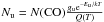 Mathematical equation: \hbox{$N_{\rm u} = N({\rm CO}) \frac{g_{\rm u} {\rm e}^{-E_{\rm u}/k T}}{Q(T)}$}