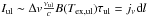 Mathematical equation: \hbox{$I_{\rm ul} \sim \Delta v \frac{\nu_{\rm ul}}{c} B(T_{{\rm ex,ul}}) \tau_{\rm ul}= j_\nu {\rm d}l$}