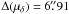 Mathematical equation: \hbox{$\Delta (\mu_{\delta})=6\farcs91$}