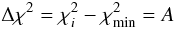 Mathematical equation: \appendix \setcounter{section}{1} \begin{equation} \Delta\chi^{2} = \chi_i^{2} - \chi_{\rm min}^{2} = A \end{equation}
