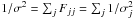 Mathematical equation: \hbox{$ 1/\sigma^2 = \sum_j{F_{jj}} = \sum_{j}{1/\sigma_j^2}$}
