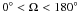 Mathematical equation: \hbox{$0^\circ < \Omega_\koz < 180^\circ$}