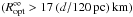 Mathematical equation: \hbox{$(R_{\rm opt}^\infty>17\,(d/120\,\rm pc)\,\rm km)$}