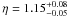 Mathematical equation: \hbox{$\eta= 1.15^{+0.08}_{-0.05}$}