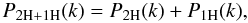 Mathematical equation: \begin{equation} P_{\rm 2H+1H}(k) = P_{\rm 2H}(k) + P_{\rm 1H}(k) , \label{Pk-halo} \end{equation}