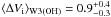 Mathematical equation: \hbox{$\langle\Delta V_{\rm{i}}\rangle_{\rm{W3(OH)}}=0.9^{+0.4}_{-0.3}$}
