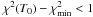 Mathematical equation: \hbox{$\chi^2(T_0) - \chi^2_{\rm min} < 1$}