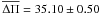Mathematical equation: \hbox{$\overline{\Delta \Pi}= 35.10 \pm 0.50$}