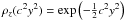 Mathematical equation: \hbox{$\rho_z(c^2 y^2) = \exp \left(-\frac{1}{2} c^2 y^2\right) $}
