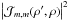 Mathematical equation: \hbox{$\left|\mathcal{J}_{m,m}(\rho^{\prime},\rho)\right|^{2}$}