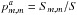 Mathematical equation: \hbox{$p^{a}_{m,m} = S_{m,m} {/} S$}