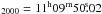 Mathematical equation: \hbox{$_{2000}=11^{\rm h}09^{\rm m}50\fs02$}