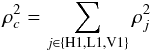 Mathematical equation: \begin{equation} \rho_c^2 = \sum_{j \in \{\mathrm{H1},\mathrm{L1},\mathrm{V1}\}} \rho_{j}^2 \end{equation}