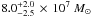 Mathematical equation: \hbox{$8.0^{+2.0}_{-2.5} \,\times\,10^{7}~M_\odot$}