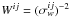 Mathematical equation: \hbox{$W^{ij}=(\sigma^{ij}_w)^{-2}$}