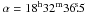 Mathematical equation: \hbox{$\alpha = 18^{\rm h}32^{\rm m}36\fs 5$}