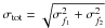 Mathematical equation: \hbox{$\sigma_{\rm tot}=\sqrt{\sigma_{f_1}^2 + \sigma_{f_2}^2} $}