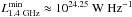 Mathematical equation: \hbox{$L_{1.4~{\rm GHz}}^{\min} \approx 10^{24.25}~\WHz$}