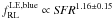 Mathematical equation: \hbox{$f^{\rm LE,blue}_{\rm RL} \propto {\it SFR}^{1.16 \pm 0.15}$}
